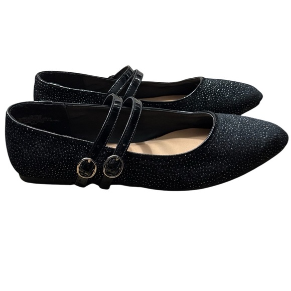 TORRID Elegant Flat Maryjane’s in Black Sparkle Size 8WW —Worn 1X - Picture 1 of 8